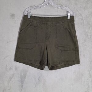 Nautica Womens Bermuda Pull up Shorts Green Sz L